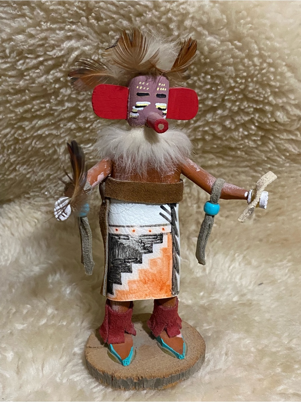 Native American Navajo Kachina Katsina Doll Figure Hand Made Artist Signed 6.5”